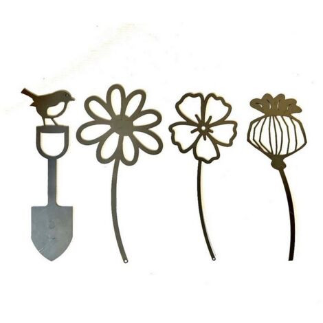 300 mm 2D Pot Decor (Set of 4) - Bare Metal/Ready to Rust