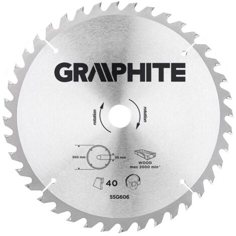 300 mm Graphit-Holzschneideblatt – 40 Hartmetallzähne