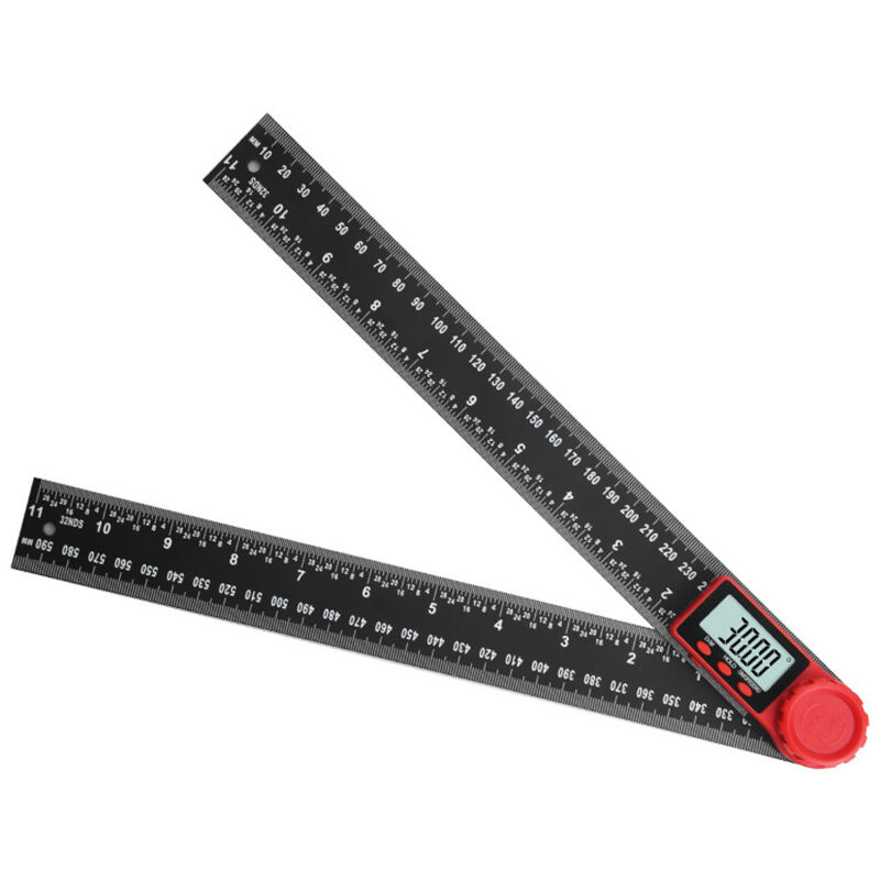 Linghhang - Rapporteur d'Angle Numérique 2 en 1, lcd Digital Mesureur d'angle 11.8-inch 300mm Angle Gauge, Mise à Zéro, Bascule de Degré et Fonction