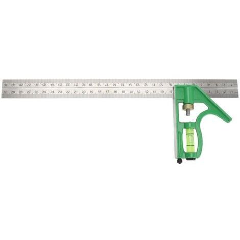 300 mm squadra multifunzionale combinata, strumento di misura con goniometro 45°/90° e bolla d'aria