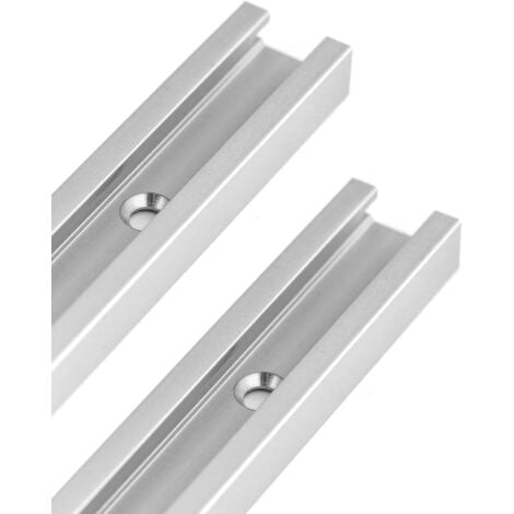 HOUHENCE 300 mm T-Track T-Slot en Aluminium, Rail à Onglet en T pour Scie à Table, Défonceuse et Outils de Travail du Bois, 19 x 10mm, 2 Pièces