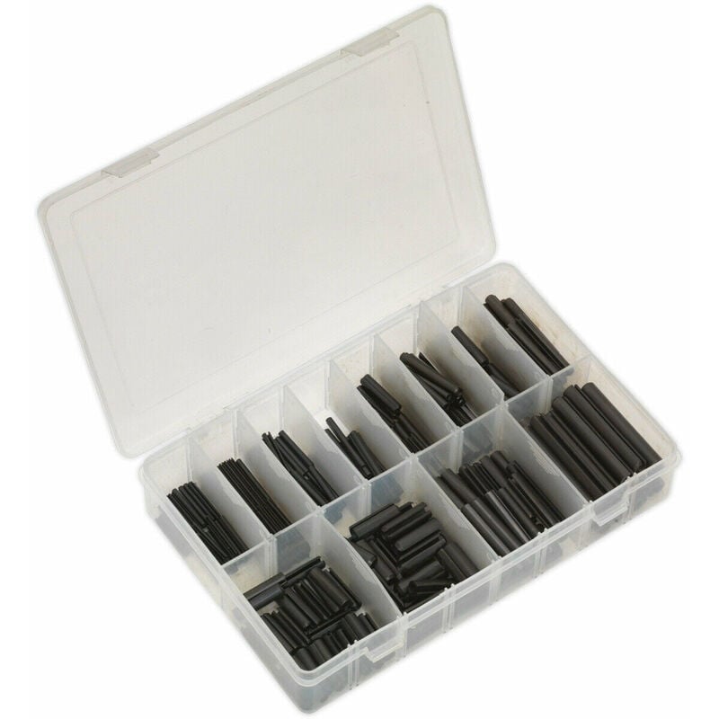 Loops - 300 pack - Assorted Size Slotted Spring Pins - Black Imperial Roll Pin Set Case