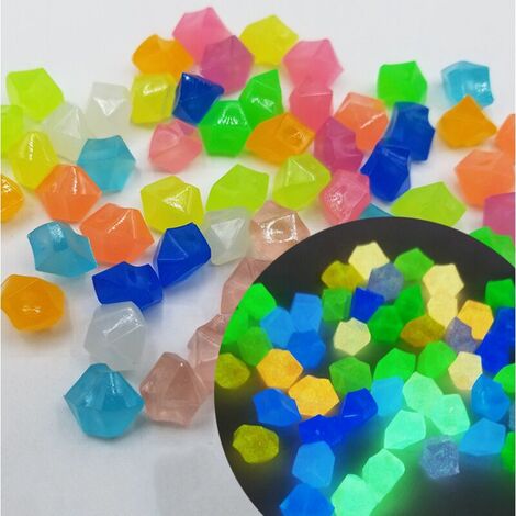 300 pcs Aquarium Aménagement Paysager Résine Glow Stones Aquarium Superbe Pierre Lueur Artificielle Cailloux Lumineux Glaçon Lumineux 1411mm Mélange De Couleurs