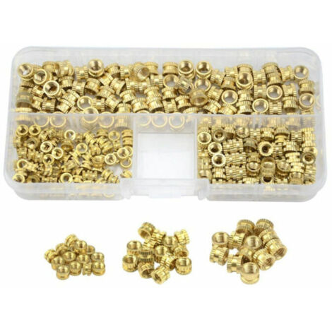 300 pcs inserts filetés M3 filetage en laiton moleté écrou m3 m4 m5 insert fileté noix filetés filetage en laiton pour pièces en plastique par chaleur ou par ultrasons dans des pièces d'imprimante 3D