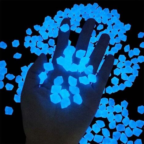 300 pezzi di pietre luminose che si illuminano al buio, ciottoli luminosi per acquari da giardino, pietre di base per acquari, decorazioni per vialetti, paesaggistica, laghetti all'aperto