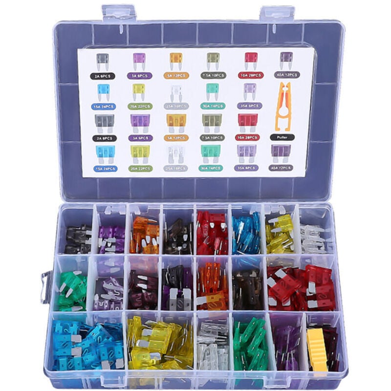 Lablanc - 300 pièce Fusible Voiture Set 2A 3A 5A 7.5A 10A 15A 20A 25A 30A 35A 40A Standard Mini Micro Petit Fusibles pour Auto Moto Automobile Car