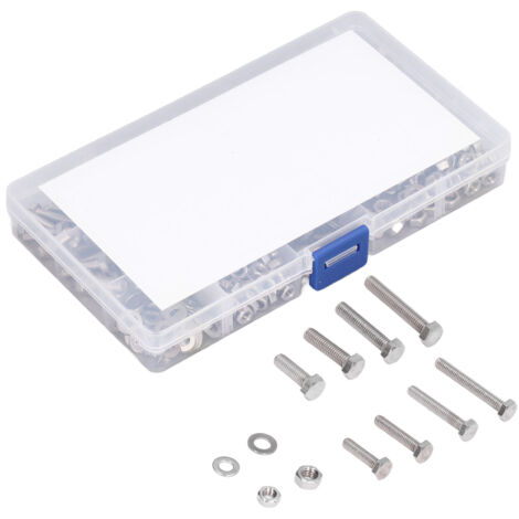 300 Pièces Boulonnerie M4 M5 Hex Vis Écrous Rondelles DIN pour Assemblage Meuble et Bricolage Mécanique