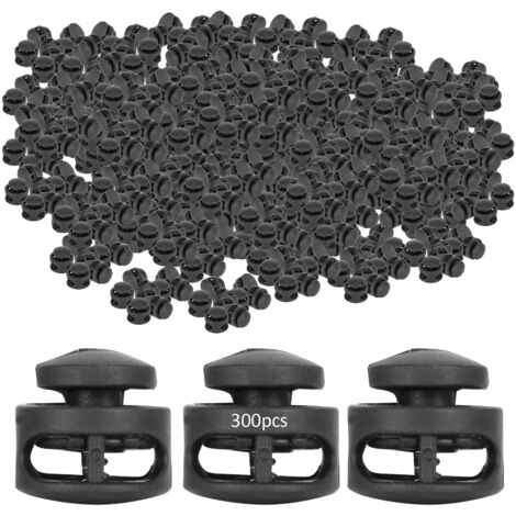 300 pièces de serre-câbles à double trou en nylon, accessoires de vêtements ronds plats
