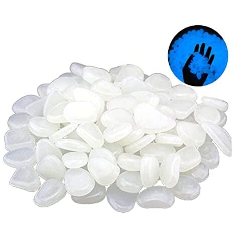 300 Pièces Galet Lumineux Cailloux, Pierres Lumineuse Exterieur, Pierres Fluorescentes, Galets Phosphorescents, Pierres Décoratives de Jardin, pour Jardin Chemin Piscine Aquarium Éclairage de Nuit