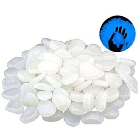300 Pièces Galet Lumineux Cailloux, Pierres Lumineuse Exterieur, Pierres Fluorescentes, Galets Phosphorescents, Pierres Décoratives de Jardin, pour Jardin Chemin Piscine Aquarium Éclairage de Nuit