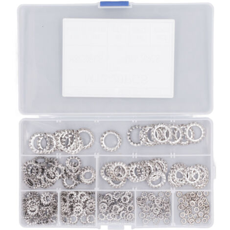300 Pièces Rondelles Étoile à Dents Externes Acier Inoxydable, 8 Tailles M2.5 à M12 pour Fixations et Assemblages