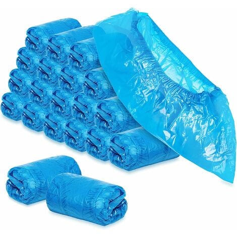 300 Pièces Surchaussures Jetables Antiderapantes(150 paires),Betterlife Couvre-Chaussures Jetables durables matériau CPE, imperméables, et anti-salissures, gardent la pièce/la moquette propres