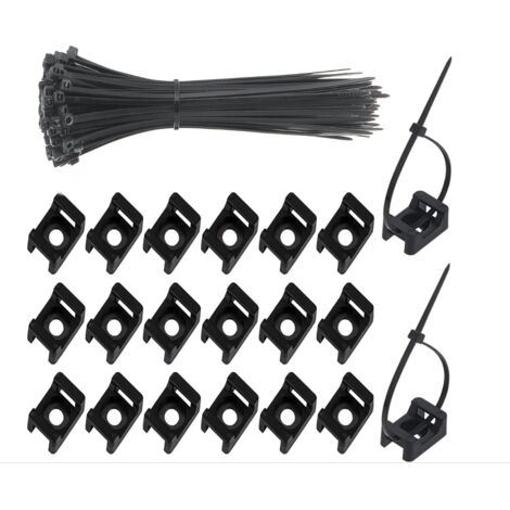 300 pièces（150 Sets) Collier de Serrage 150 mm x 2,5 mm Attache Câble Serre Câbles Nylon Fixations de Serre-Noire