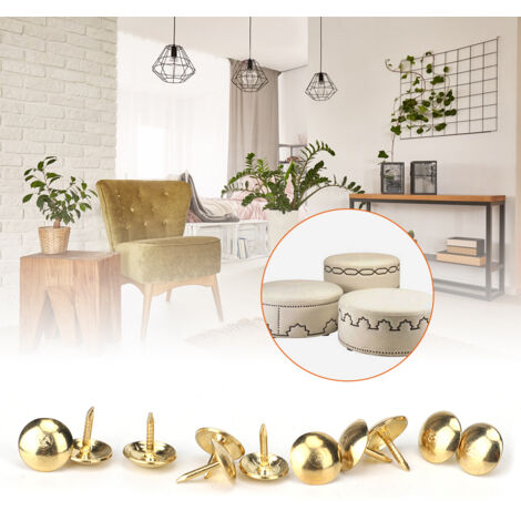 300 Punaises Décoratives Lisses pour Rembourrage de Meubles (Couleur Jaune)
