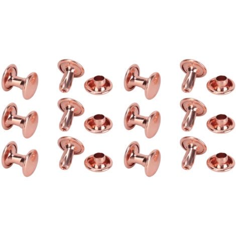 300 Rivets en Cuir Doré Rose 6x8mm 7x8mm 8x8mm Double Caps pour Chapeaux Ceintures Chaussures