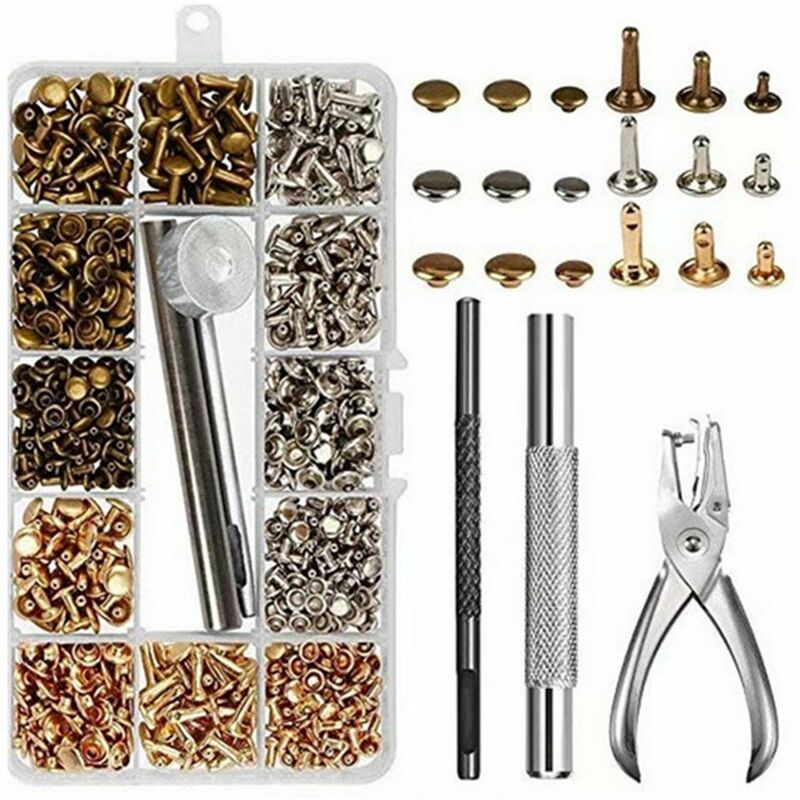 Lifcausal - 300 set di rivetti in pelle rivetti a
