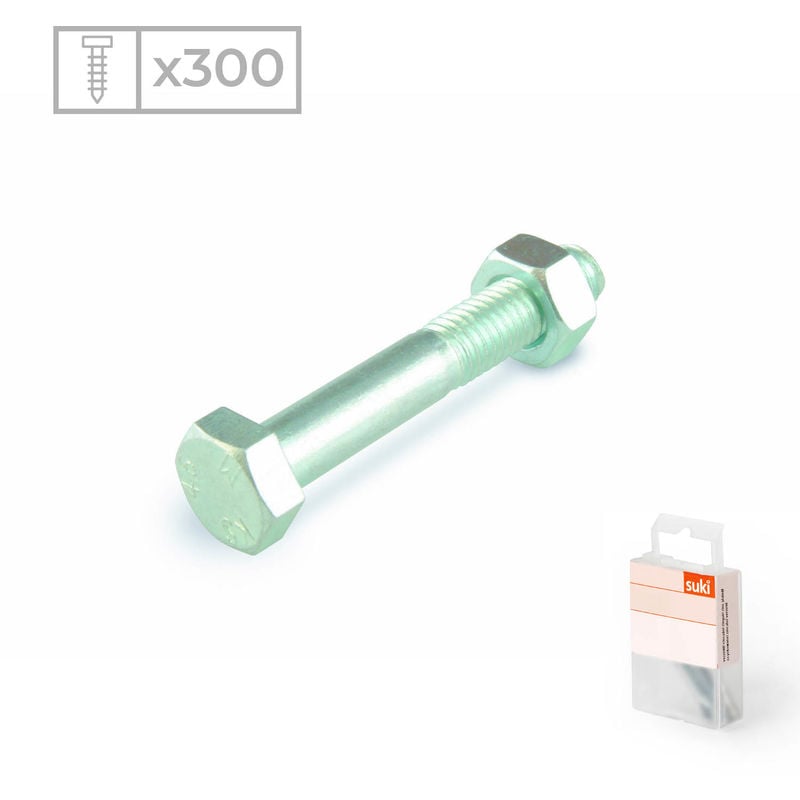 

Suki - 300 Tornillos hexagonales de acero medida zincado