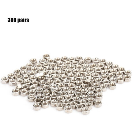 300 Vis Hexagonales Sans Bords pour Lunettes, Écrous 1.4 et Capsules de Réparation