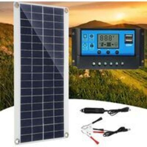 300-W-Solarpanel, 12-V-Solarpanel-Set, Batterieset mit 60-A-Solarladeregler für Wohnmobil, Yacht, Outdoor