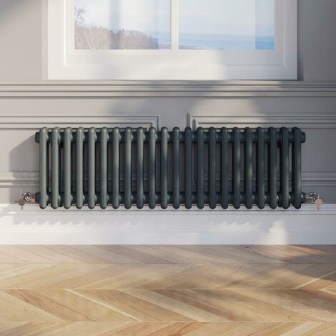 300 x 1010mm Double Horizontal Traditional Colosseum Anthracite Column Radiator
