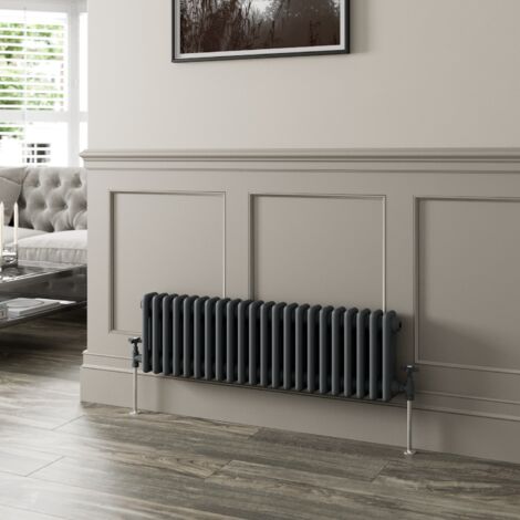 300 x 1010mm Triple Horizontal Traditional Colosseum Anthracite Column Radiator