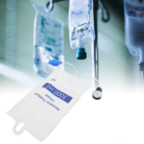 3000-ml-Druckinfusionsbeutel für die Intensivstation mit Druckanzeige zur schnellen Infusion von Blut und Flüssigkeiten, TPU, Mano Essentials ICU-3000PIG