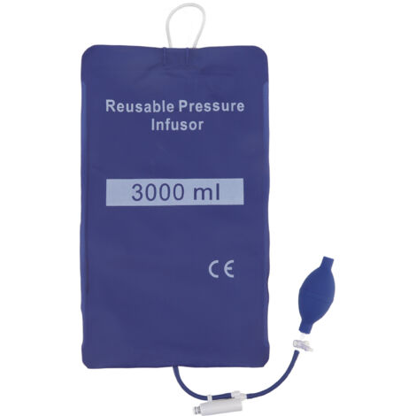 3000 ml Druckinfusionsbeutel mit Überdruckschutz, 3 Stunden auslaufsicher, für schnelle Flüssigkeitszufuhr, ideal für die Erste Hilfe, blaue Farbe.