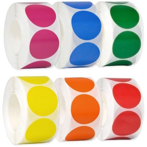 3000 Pcs Gommettes Autocollantes 20mm Gommettes Rondes Multicolore, Pastille Autocollante Ronde, Couleur Codage Étiquettes pour Calendriers Fournitures de Bureau DIY École Famille, 25MM