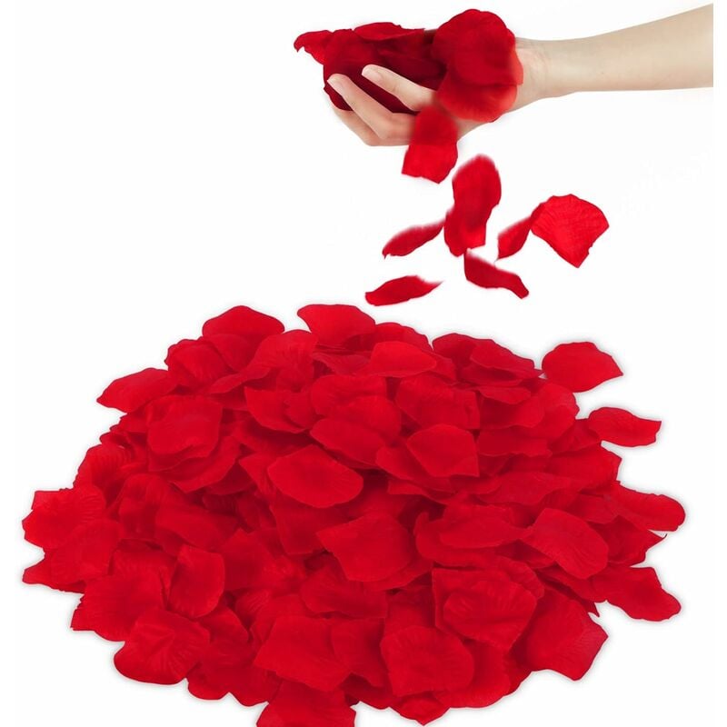 Fei Yu - 3000 Pétale de Rose Rouge, Saint Valentin Decoration Petales de Table, Décoration Mariage Romantique fête Cérémonie Rose Artificielle Pétale