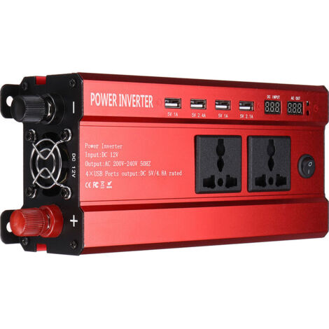3000 W Wechselrichter 12 V bis 110 V / 220 V Auto-Wechselrichter Smart Inverter Portable Power Converter