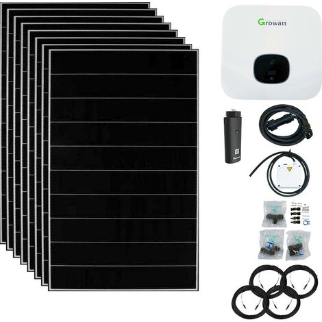 3000 Watt batteriekompatible Solaranlage mit Aufputzsteckdose, Growatt XH Wechselrichter, Hyundai