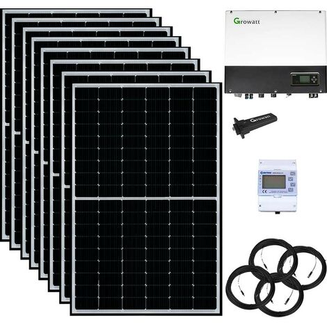 3000 Watt Hybrid Solaranlage, Basisset einphasig, Growatt Wechselrichter, Astronergy