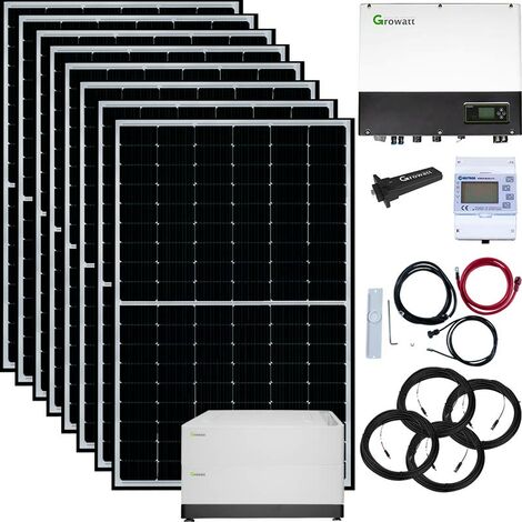 3000 Watt Hybrid Solaranlage, Komplettset einphasig 5 kWh Lithiumspeicher, Astronergy