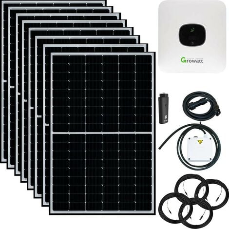 3000 Watt Plug & Play Solaranlage mit Aufputzsteckdose, Growatt Wechselrichter, Astronergy