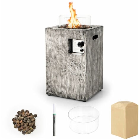 30000BTU Propane Gas Fire Pit Table Outdoor Square Fire Table Backyard Poolside
