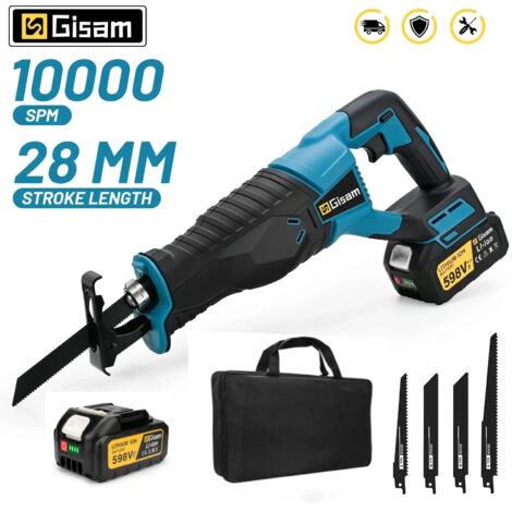 3000W 10000SPM scie alternative électrique tronçonneuse électrique scie sabre outil sans fil Portable pour makita broche de batterie 18v, avec 1 batterie