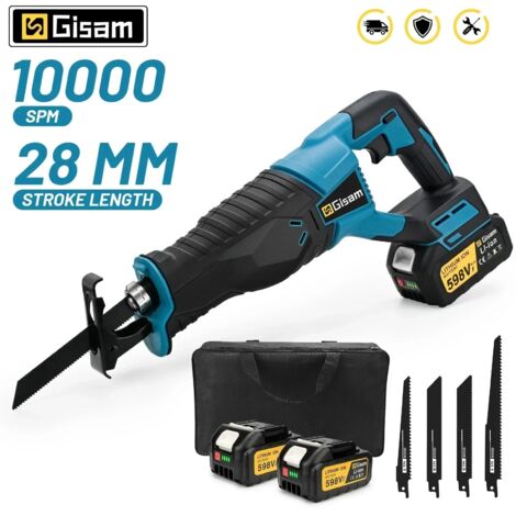 3000W 10000SPM scie alternative électrique tronçonneuse électrique scie sabre outil sans fil Portable pour makita broche de batterie 18v, avec 2 batteries