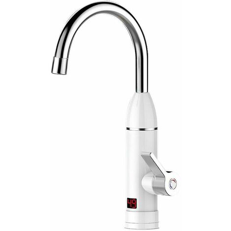 3000w 220v 360�� Eau chaude Cuisine Salle de bain Robinet (Blanc)