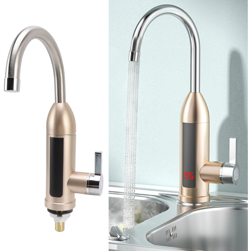 3000W Instant Water Heater Faucet Rotatable Electric Hot Cold Water Tap Stainless Steel Electric Faucet for Kitchen Bathroom eu Plug 220V - Trimec