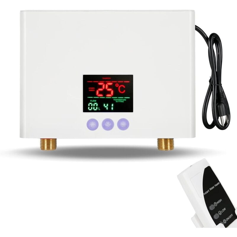 Langray - 3000W Mini chauffe-eau sans réservoir sous évier 220V Système de chauffage de lavage thermostatique avec télécommande Affichage numérique
