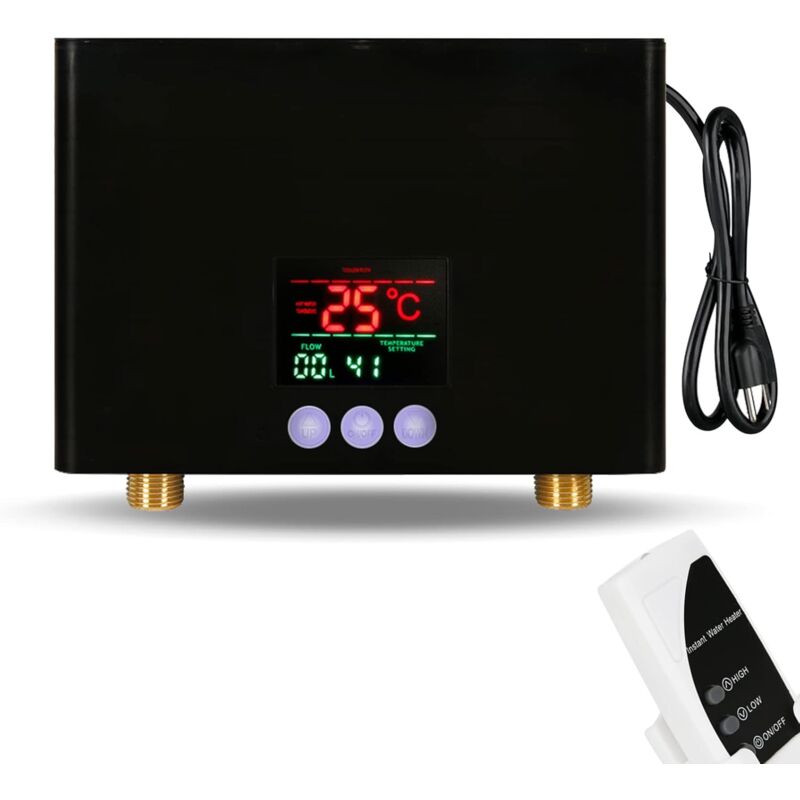 Langray - 3000W Mini chauffe-eau sans réservoir sous évier 220V Système de chauffage de lavage thermostatique avec télécommande Affichage numérique