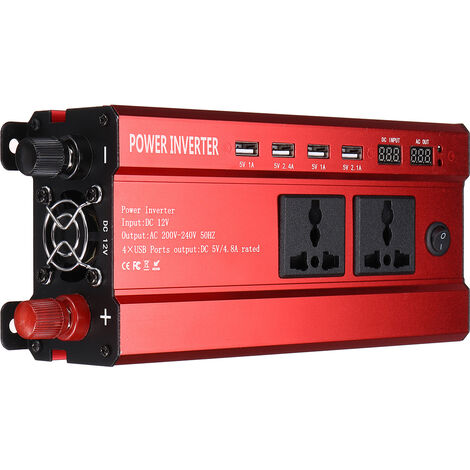 3000W Power Inverter da 12V a 110V/220V Car Inverter Smart Inverter  Convertitore di potenza portatile LAVENTE