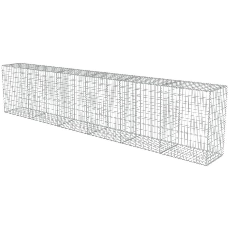 Grosmonde - 300×50×100 cm Gabionenwand mit Abdeckung Verzinkter Stahl