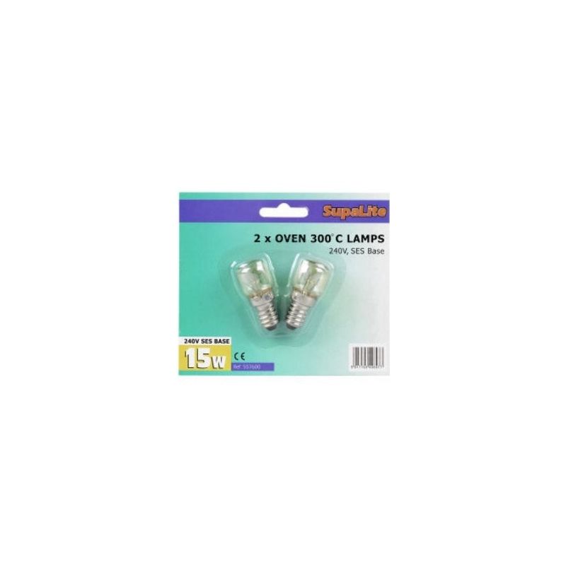 Oven Lamps SupaLite Oven Lamps 300C Blister Pack of 2 15w SES