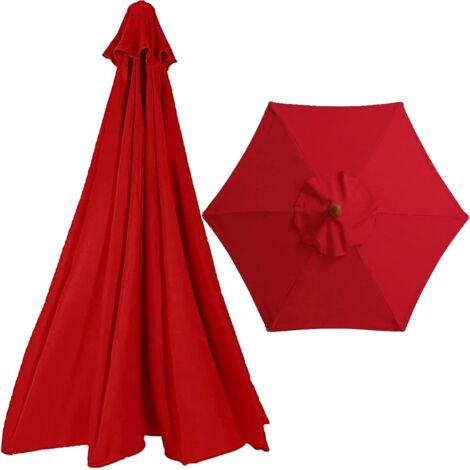 300cm Cover, 2.7m Cloth for Garden Patio Umbrella Replacement Parasol Canopy, Colors, (Color Khaki, Size : 300cm/9.8ft (6ribs)