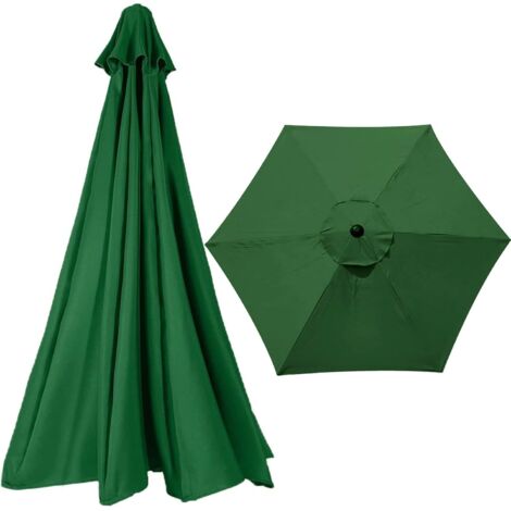 300cm Cover, 2.7m Cloth for Garden Patio Umbrella Replacement Parasol Canopy, Colors, (Color Khaki, Size : 300cm/9.8ft (6ribs)