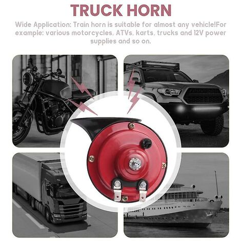 Dual tone car horn snail shape, universal 12v 130db loudspeaker air horn  for car, truck, motorcycle (1 pair)
