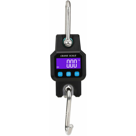 300KG / 600LB Portable Heavy Duty Crane Digital Electronic Scale Rechargeable Hanging Scale Industrial Hook Scale Unit Switch/Data Storage/Tare/Zero for Farm Fishing Travel Market Outdoor Work (Noir)