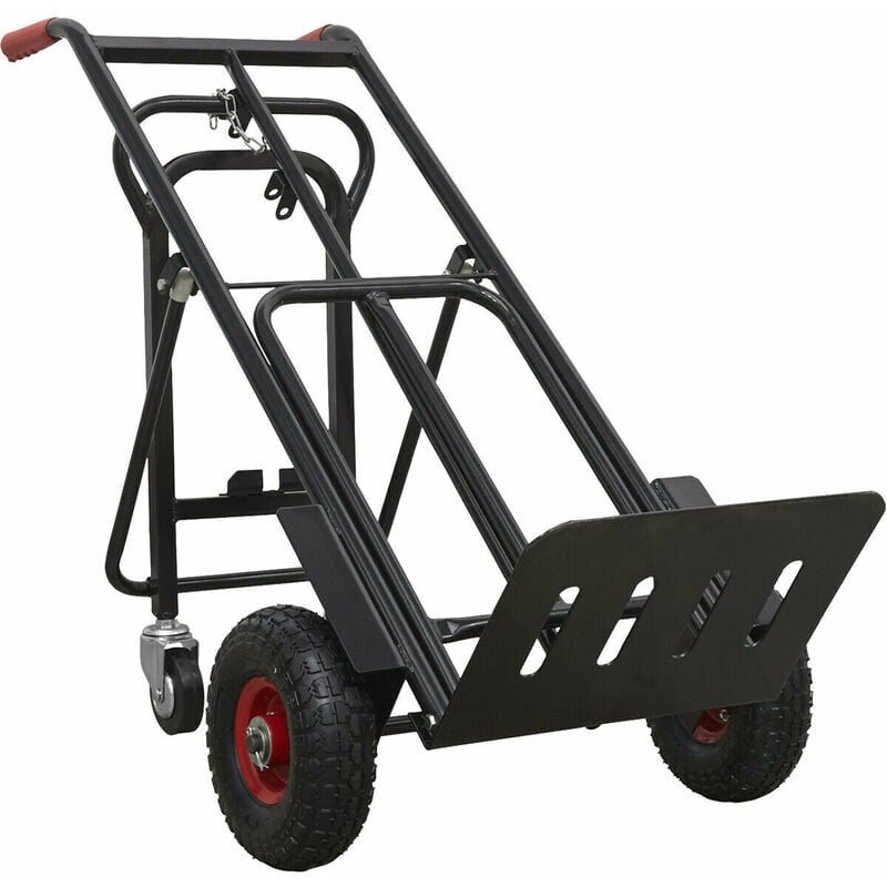 Loops - 300kg Heavy Duty 3 in 1 Sack Truck & Solid pu Tyres - 45° Support Trolley Legs