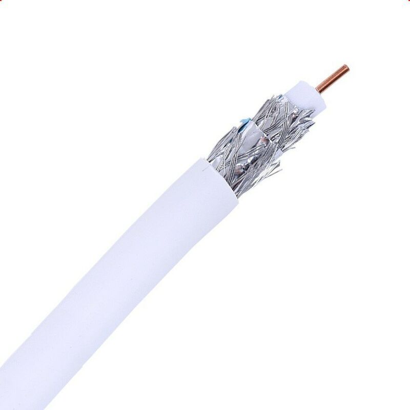 

300m Cable Coaxial RG59 Cobre-Aluminio Antena TV Blanco - Blanco